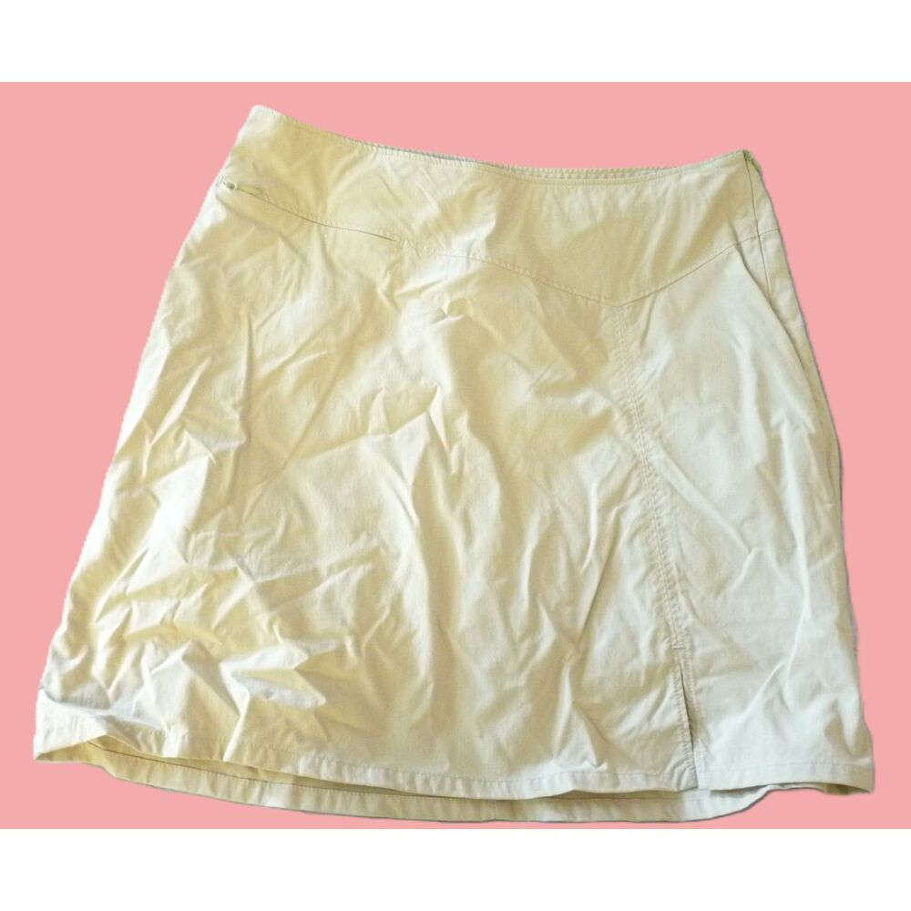Patagonia Skort Inter-Continental Hideaway Tan Side Zipper Asymmetric yoke 8